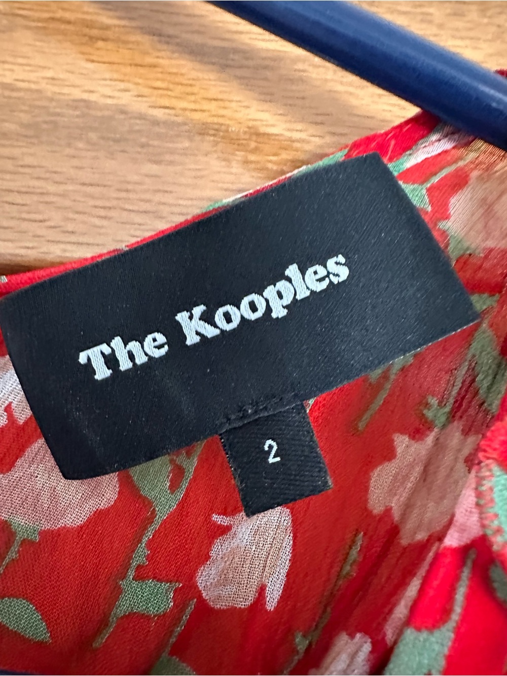 The Kooples Rosa Rosa Red Floral Sheer Dress Size M (2) - Picture 7 of 14